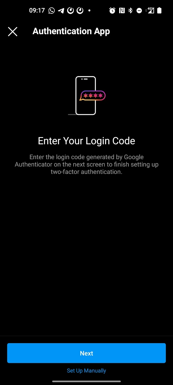 Die manuelle Methode versteckt sich unter dem blauen Button für die automatische Einrichtung